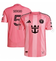 Men's Inter Miami CF Sergio Busquets adidas Light Pink 2025 Euforia Authentic Player Jersey