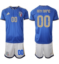 Men's Italy Custom Any Name And Number National Team FIFA x World Cup 2026 Home Blue On Field Jerseys