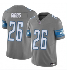 Men's Detroit Lions #26 Jahmyr Gibbs Gray 2023 F.U.S.E. Vapor Untouchable Limited Football Stitched Jersey