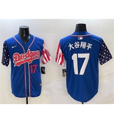Men's Los Angeles Dodgers #17 大谷翔平 Royal Limited Stitched Baseball Jersey