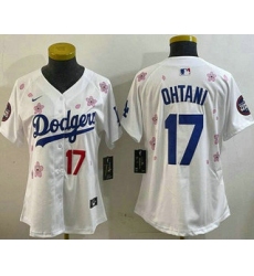 Women's Los Angeles Dodgers #17 Shohei Ohtani White 2025 Tokyo Series Limited Jersey