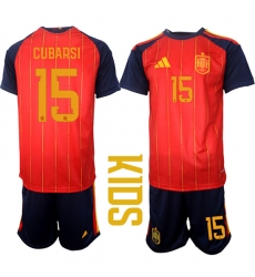Youth Spain #15 CUMARSI National Team FIFA x World Cup 2026 Home Red On Field Kids Jerseys