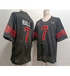 Men's Utah Utes #7 Johnathan Hall Black College Football Jersey