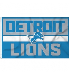 2Pcs Detroit Lions flag NFL Standard 3' x 5' Banner Single Sided - Indoor or Outdoor