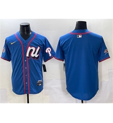 Men's National League Philadelphia Phillies Blank Blue 2025 All-Star Edition Limited Stitched Baseball Jersey