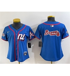 Women's National League Atlanta Braves Team Big Logo Blue 2025 All-Star Edition Limited Stitched Jersey(Run Small)