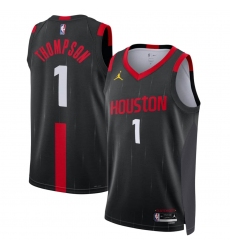Men's Houston Rockets #1 Amen Thompson Black 2026-27 Statement Swingman Stitched Jersey