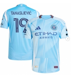 Men's New York City FC Strahinja Tanasijevic adidas Light Blue 2025 The Excelsior Kit Authentic Player Jersey