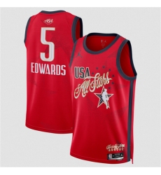 Men's 2026 All-Star #5 Anthony Edwards Red Stitched Basketball Jersey