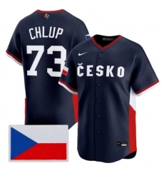 Men's Czech Republic Baseball #73 Marek Chlup Nike Navy 2026 World Baseball Classic Jersey