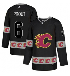 Men's Adidas Calgary Flames #6 Dalton Prout Authentic Black Team Logo Fashion NHL Jersey