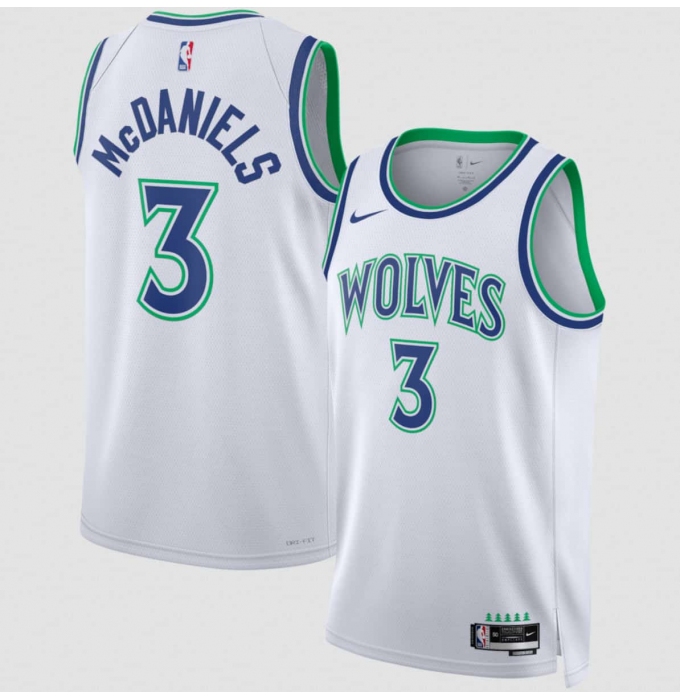 Men's Minnesota Timberwolves #3 Jaden McDaniels White 2026-27 Association Swingman Edition Stitched Basketball Jersey