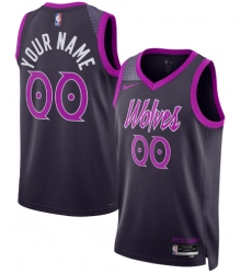 Men's Minnesota Timberwolves Active Player Custom Purple 2025-26 City Edition Stitched Basketball Jersey