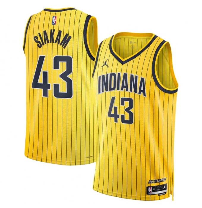 Men's Indiana Pacers #43 Pascal Siakam Yellow 2026-27 Statement Edition Swingman Stitched Basketball Jersey