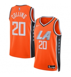 Men's Los Angeles Clippers #20 John Collins Orange 2025-26 City Edition Swingman Stitched Jersey