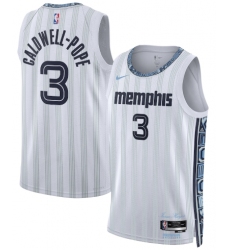 Men's Memphis Grizzlies #3 Kentavious Caldwell-Pope Gray 2025-26 City Edition Swingman Stitched Jersey
