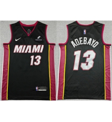 Men's Miami Heat #13 Bam Adebayo Black Icon Edition Stitched Basketball Jersey