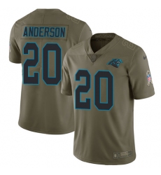 Men's Nike Carolina Panthers #20 C.J. Anderson Limited Olive 2017 Salute to Service NFL Jersey