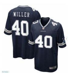 Men's Nike Dallas Cowboys Von Miller #40 Blue F U S E Stitched NFL Jersey