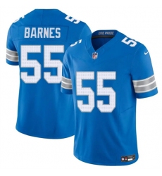 Men's Detroit Lions #55 Derrick Barnes Blue 2025 F.U.S.E. Vapor Limited Football Stitched Game Jersey