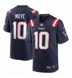 Men's New England Patriots #10 Drake Maye Nike Navy Player Game Jersey