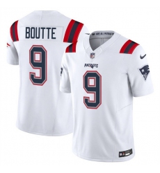 Men's New England Patriots #9 Kayshon Boutte White 2025 F.U.S.E. Vapor Limited Football Stitched Jersey