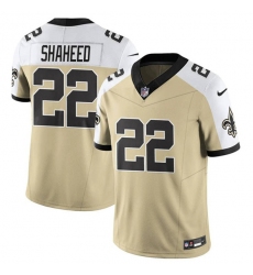 Men's New Orleans Saints #22 Rashid Shaheed Gold White Alternate 2025 F.U.S.E. Vapor Limited Football Stitched Jersey