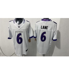 Men's Baltimore Ravens #6 Ja'Kobi Lane White 2026 F.U.S.E. Vapor Stitched Limited Football Stitched Jersey