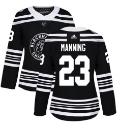 Women's Adidas Chicago Blackhawks #23 Brandon Manning Authentic Black 2019 Winter Classic NHL Jersey
