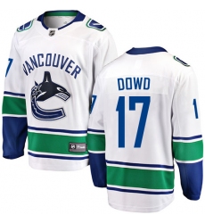 Youth Vancouver Canucks #17 Nic Dowd Fanatics Branded White Away Breakaway NHL Jersey