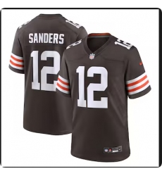 Men's Cleveland Browns #12 Shedeur Sanders Nike Brown 2025 NFL Draft Game Jersey