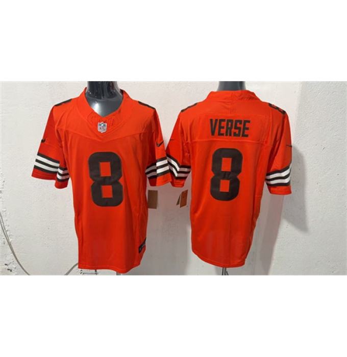 Men's Cleveland Browns #8 Jared Verse Orange 2026 Vapor Limited Football Stitched Jersey