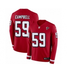 Men's Nike Atlanta Falcons #59 De'Vondre Campbell Limited Red Therma Long Sleeve NFL Jersey