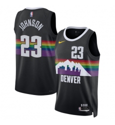 Men's Denver Nuggets #23 Cameron Johnson Black 2025-26 City Edition Stitched Basketball Jersey