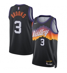 Men's Phoenix Suns #3 Dillon Brooks Black 2025-26 City Edition Stitched Basketball Jersey
