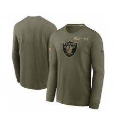 Men's Las Vegas Raiders Football Olive 2021 Salute To Service Performance Long Sleeve T-Shirt