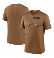 Men's Baltimore Ravens 2023 Brown Salute To Service Legend Performance T Shirt