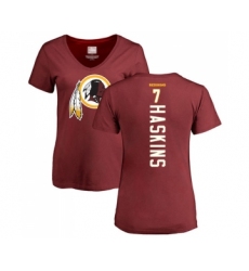 Football Women's Washington Redskins #7 Dwayne Haskins Maroon Backer T-Shirt