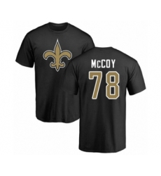 Football New Orleans Saints #78 Erik McCoy Black Name & Number Logo T-Shirt