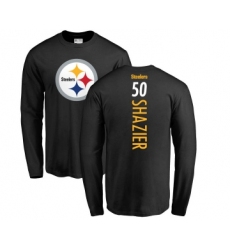 Football Pittsburgh Steelers #50 Ryan Shazier Black Backer Long Sleeve T-Shirt
