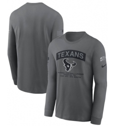 Men's Houston Texans Gray 2026 Salute to Service Long Sleeve T-Shirt