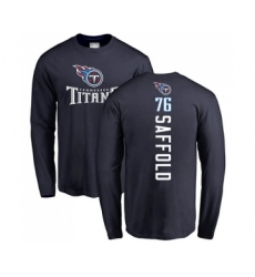 Football Tennessee Titans #76 Rodger Saffold Navy Blue Backer Long Sleeve T-Shirt