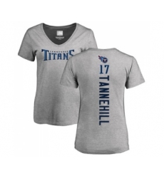 Football Women's Tennessee Titans #17 Ryan Tannehill Ash Backer T-Shirt