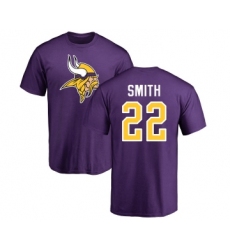 Football Minnesota Vikings #22 Harrison Smith Purple Name & Number Logo T-Shirt
