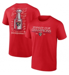 Men's Florida Panthers Red 2025 Stanley Cup Champions Signature Roster T-Shirt