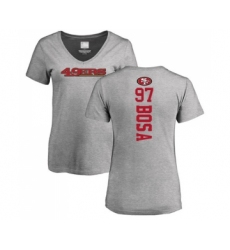 Football Women's San Francisco 49ers #97 Nick Bosa Ash Backer T-Shirt