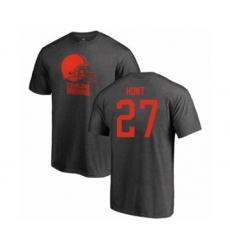 Football Cleveland Browns #27 Kareem Hunt Ash One Color T-Shirt