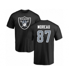 Football Oakland Raiders #87 Foster Moreau Black Name & Number Logo T-Shirt