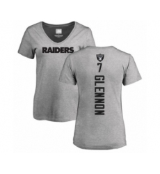 Football Women's Oakland Raiders #7 Mike Glennon Ash Backer T-Shirt