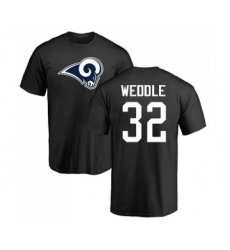 Football Los Angeles Rams #32 Eric Weddle Black Name & Number Logo T-Shirt